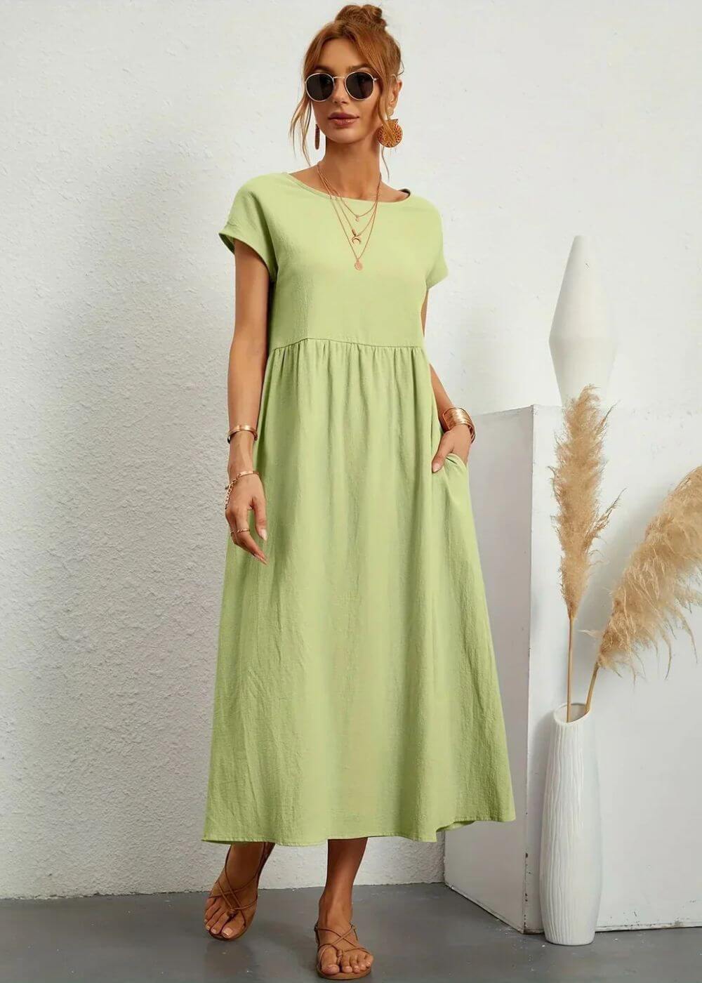 Dagny™ – Elegant Sommerkjole med Lommer