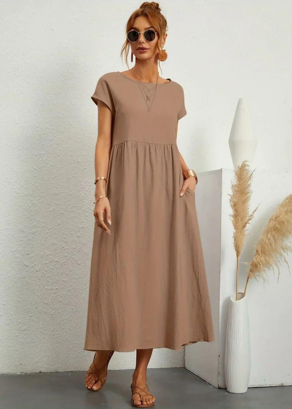 Dagny™ – Elegant Sommerkjole med Lommer