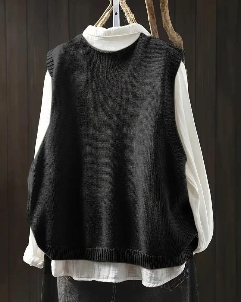 Hedda™ - Strikket Ermeløs Stilig Cardigan