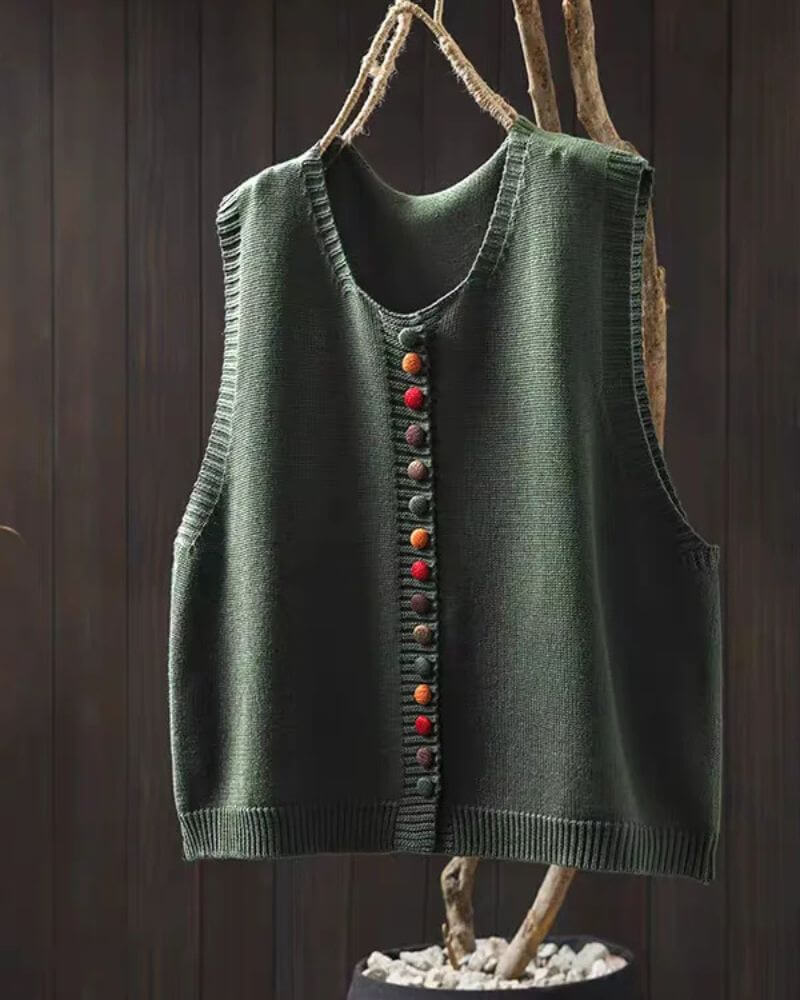 Hedda™ - Strikket Ermeløs Stilig Cardigan