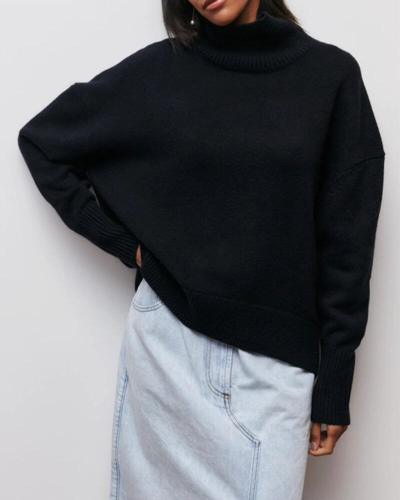 Iris™ - Elegant Classic Turtle Neck Sweater