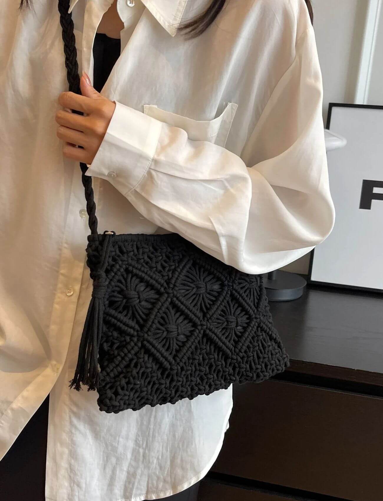 Jenny™ – Stilig Vevd Skulderveske