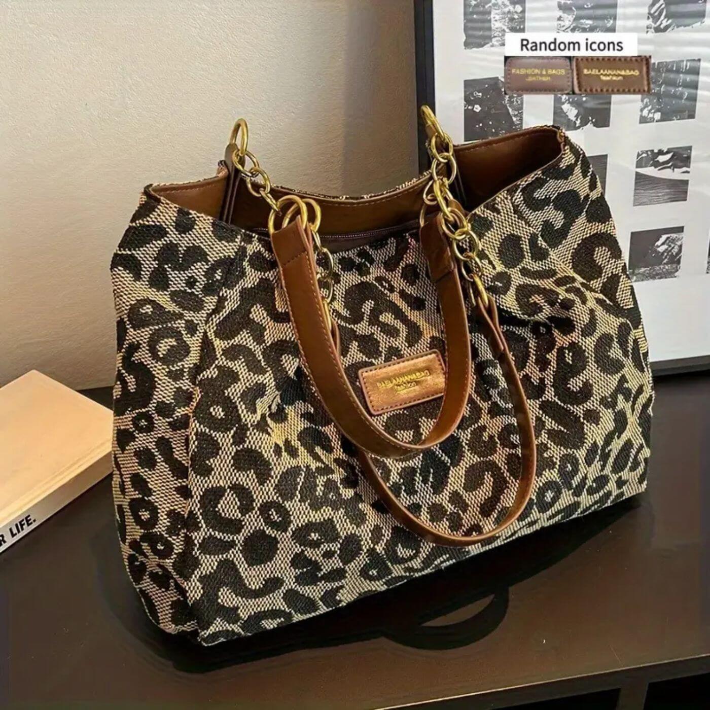 Karine™ - Elegant Leopard Skulderveske