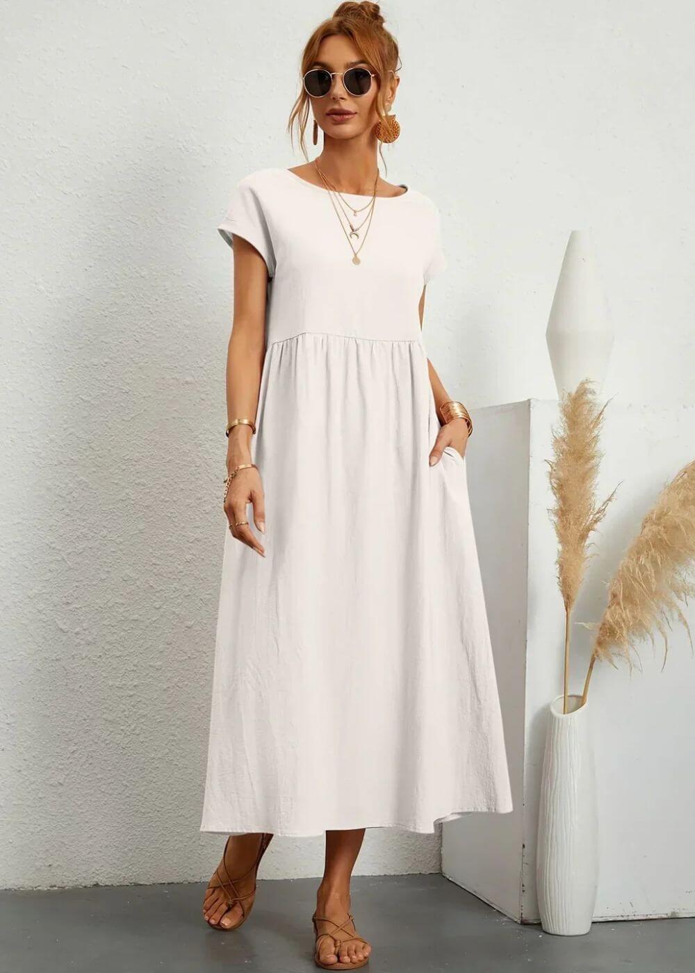 Dagny™ – Elegant Sommerkjole med Lommer