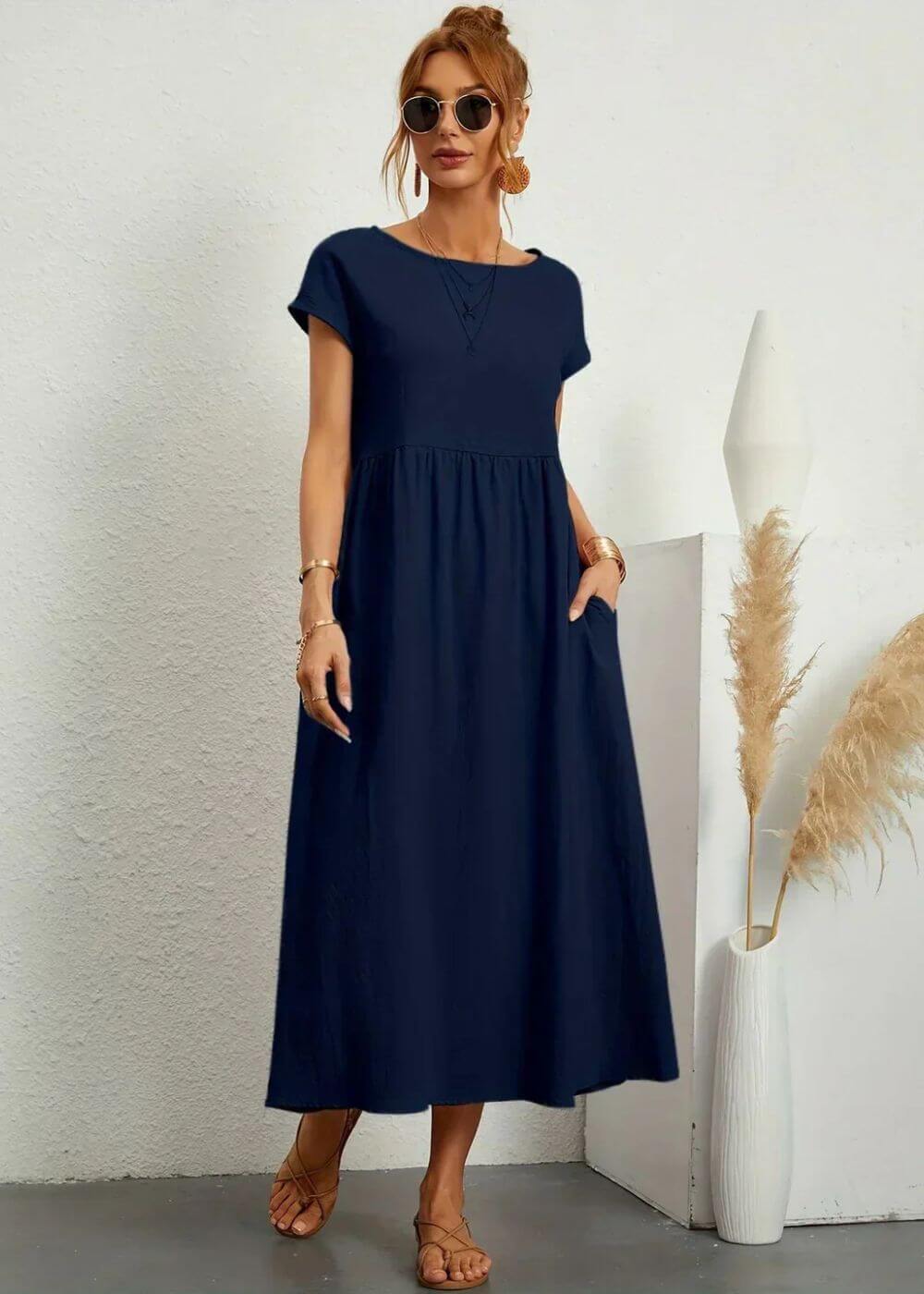 Dagny™ – Elegant Sommerkjole med Lommer