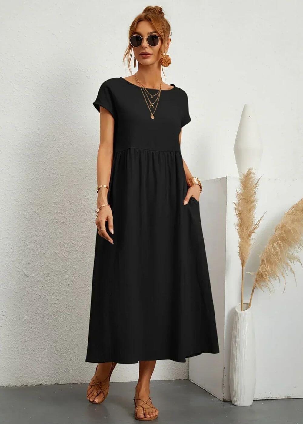 Dagny™ – Elegant Sommerkjole med Lommer