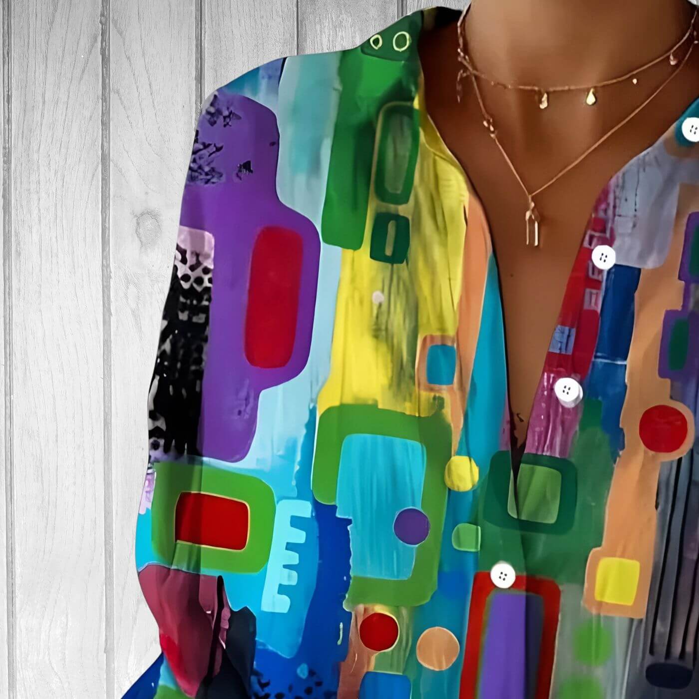 Eline™ – Komfortabel Sommerbluse med Geometrisk Mønster