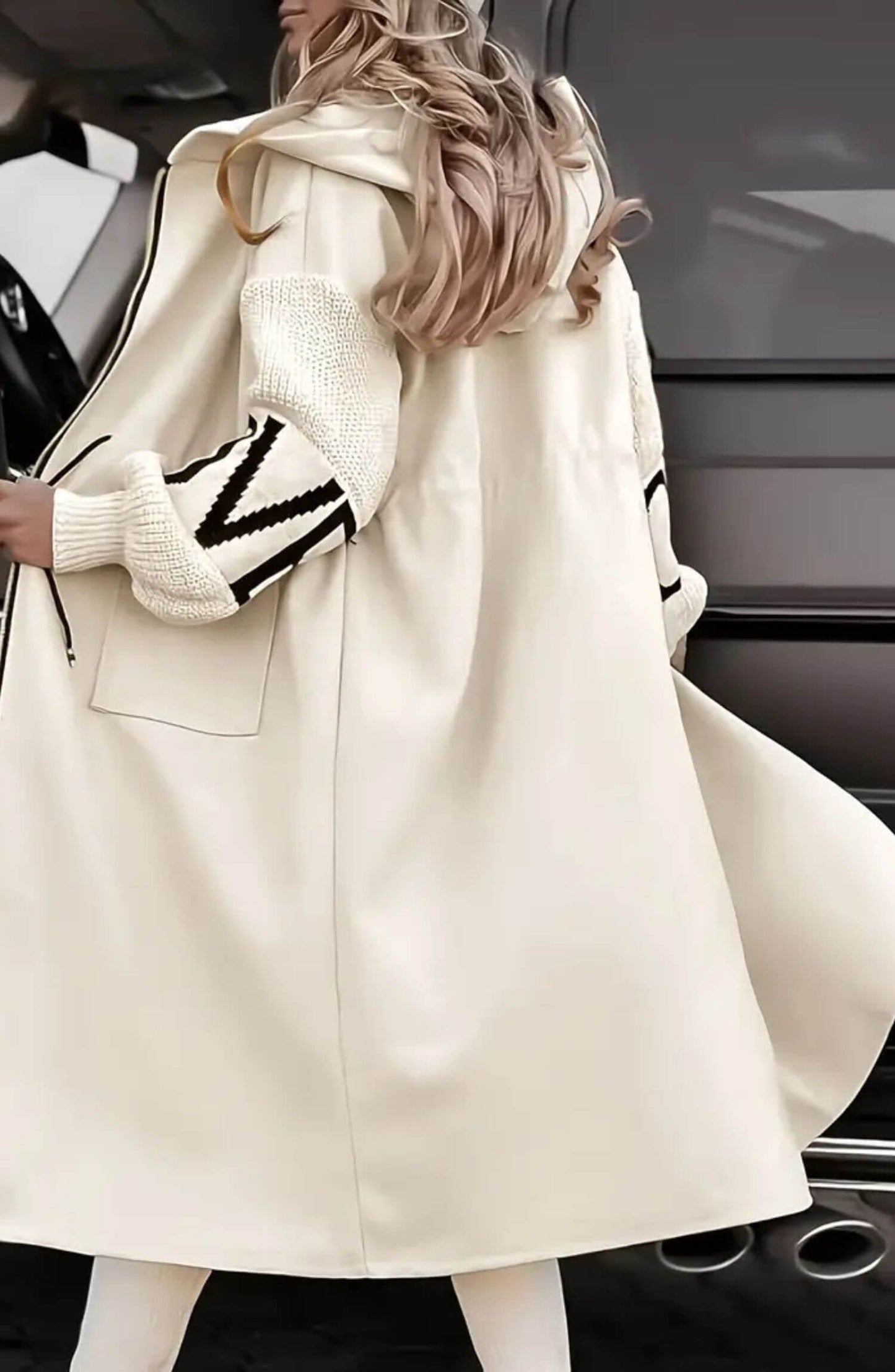 Ella™ - Strikket Hettegenserjakke med Lange Ermer