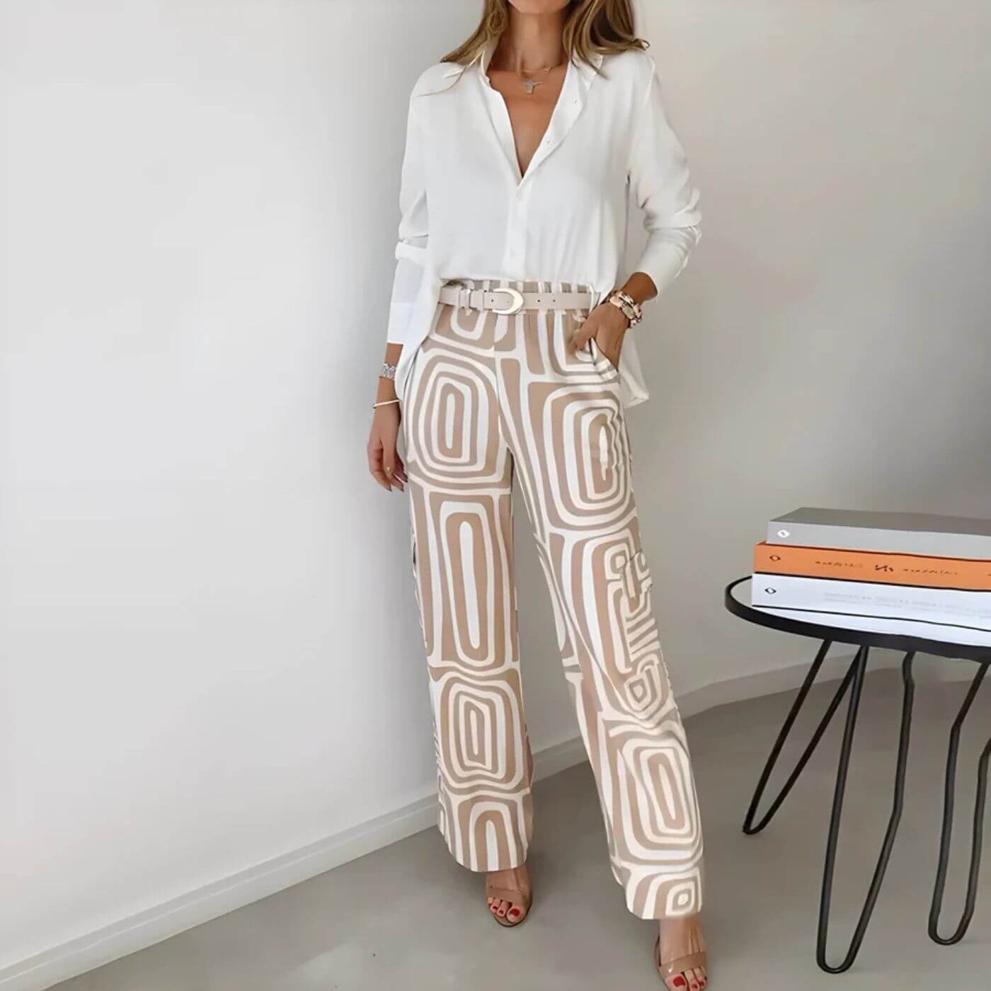 Ellen™ - Stilfullt Sett med Topp og Bukse