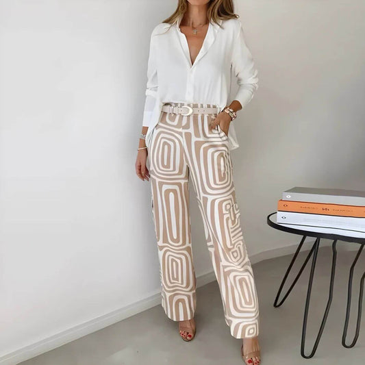 Ellen™ - Stilfullt Sett med Topp og Bukse