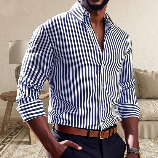 Emiliano™ – Stripet Langermet Skjorte
