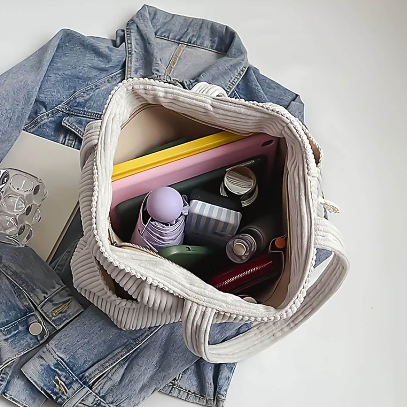 Evelyn™ - Stilig Cordfløyel Toteveske