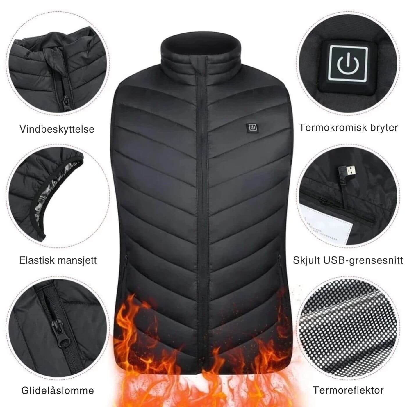 Geir™ - Unisex Oppvarmet og Vanntett Vest