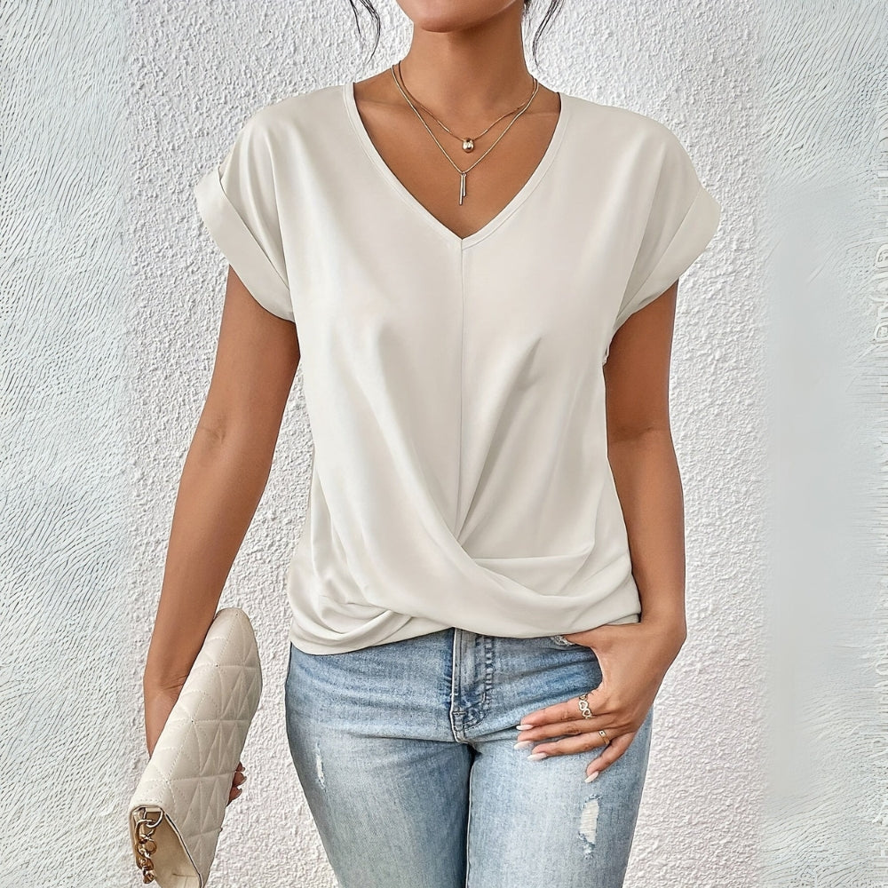 Helene™ - Avslappet T-skjorte med hjerteformet hals (1+1 GRATIS)