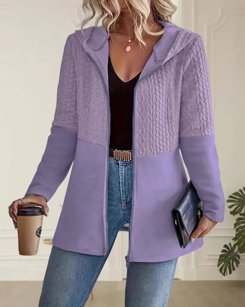 Helga™ - Moderne og Stilig Hettegenser med Glidelås