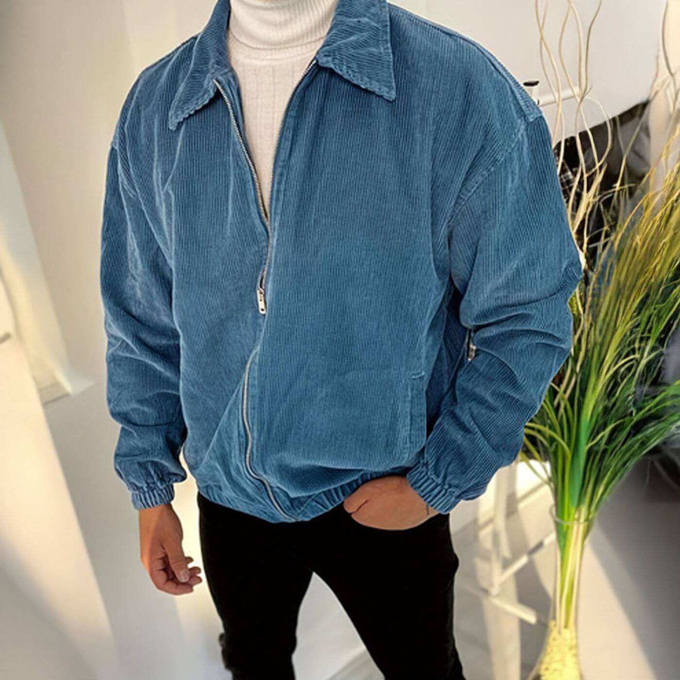 Josiah™ - Stilig Cordfløyel Glidelåsjakke