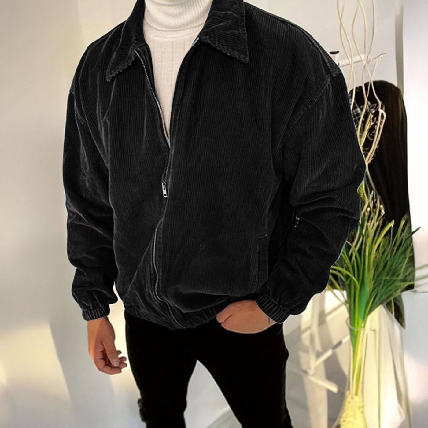 Josiah™ - Stilig Cordfløyel Glidelåsjakke