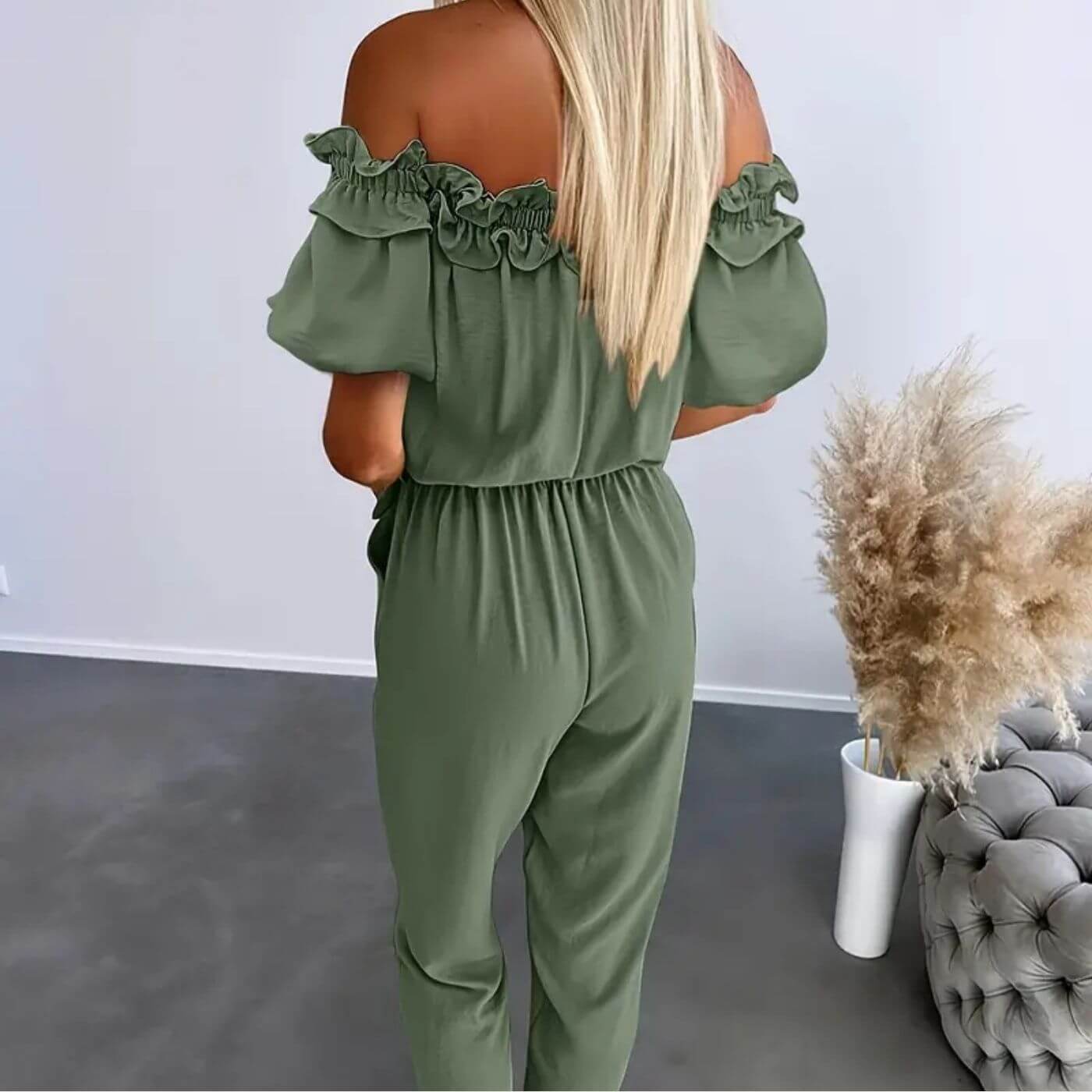 Kamilla™ - Stilfull Off Shoulder Jumpsuit med Knyting i Midjen